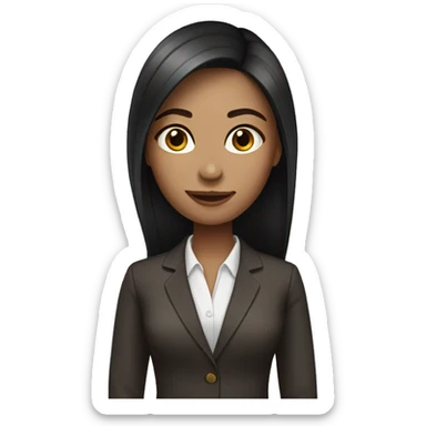 Fair skin Business woman with long dark brown hair sticker