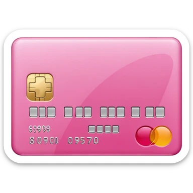 pink credit card check sticker