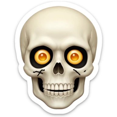 A skull and a shocked in one sticker
