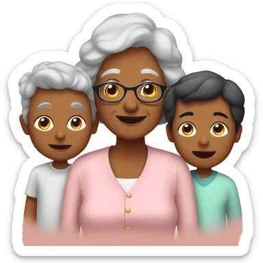 Grandma and her 2 grandsons sticker
