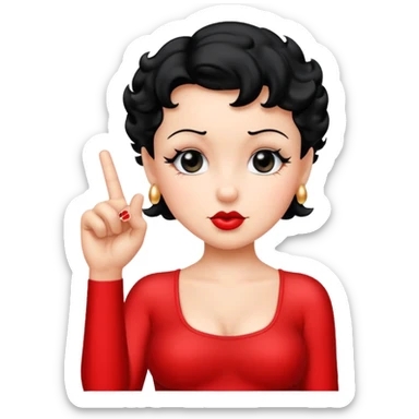 Betty boop doing the middle finger sticker