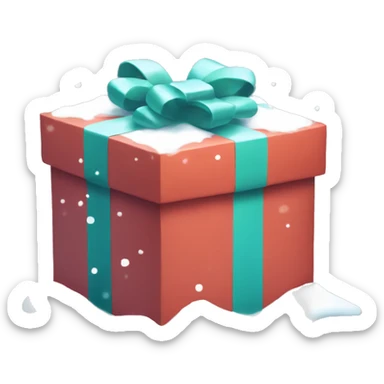 gift box with snow sticker