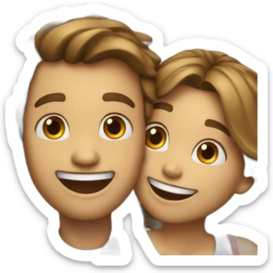 a man and a girl laughing sticker