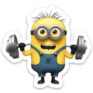 minion squating weights sticker
