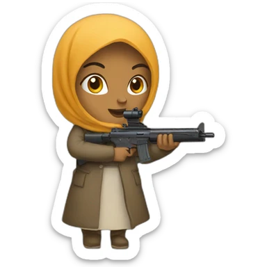 Muslim woman with a gun sticker