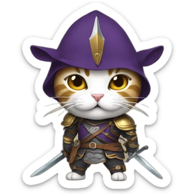 Cat swordman sticker