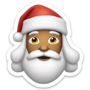 santa with his eyes closed shut sticker
