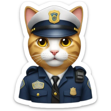 Cat police sticker