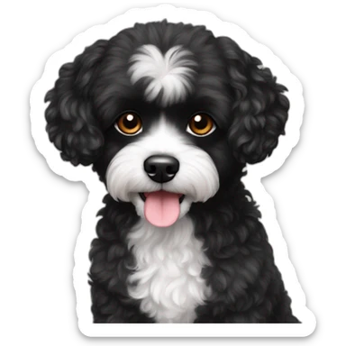 black poodle maltese chihuahua small fluffy dog sticker