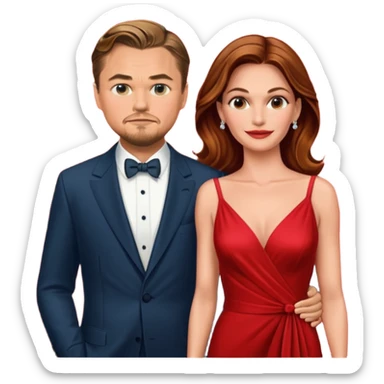 leonardo di caprio and Julia Roberts in a red dress sticker