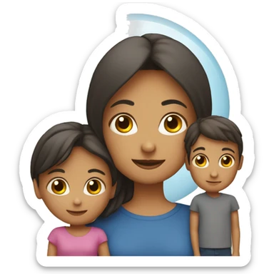 Familia de 4 personas hija y dos hijos sticker