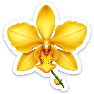 Yellow side facing orchid flower of indian wedding garland sticker