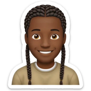 Hazme un emoji de un hombre negro con trenzas cortas sticker