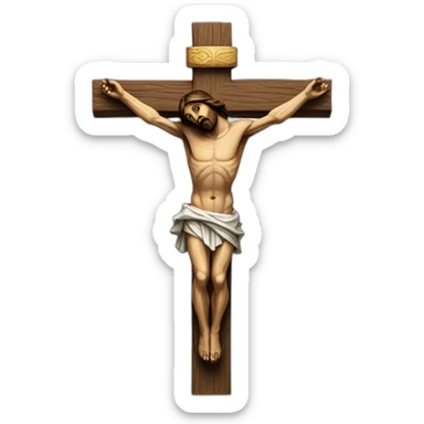Crucified Jesus on orthodox cross sticker