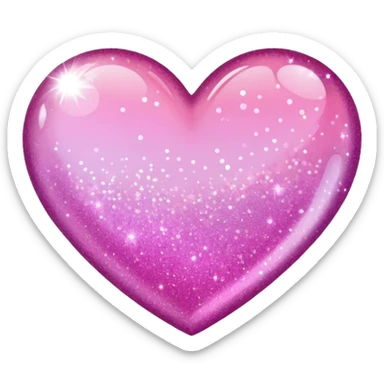 glitter heart in shades of only pink that ombres sticker