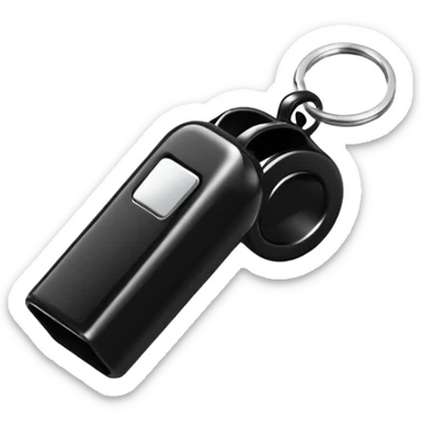 black coach's whistle sticker