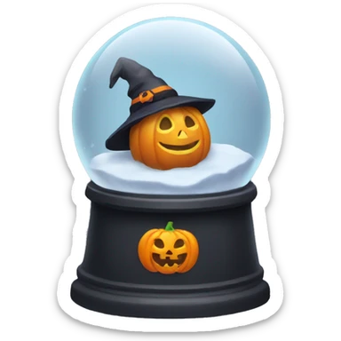 halloween snow globe, no background sticker