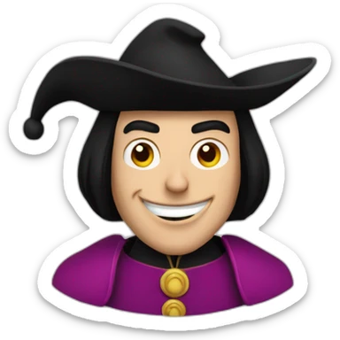 Lord Farquaad with hat sticker