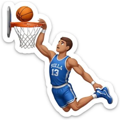 a single arm dunking a basketball into a hoop sticker