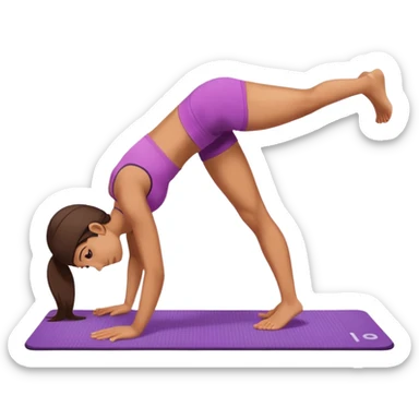 girl is doing plank on the mat sticker