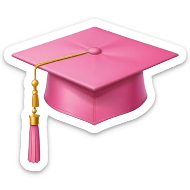 Pink graduation cap sticker