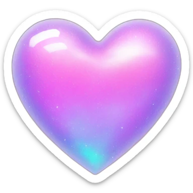 Holographic heart sticker
