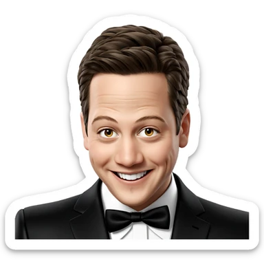 smiling boy in formal suit sticker