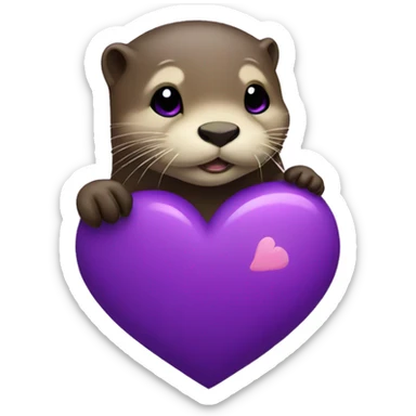 Otter with Purple Heart sticker