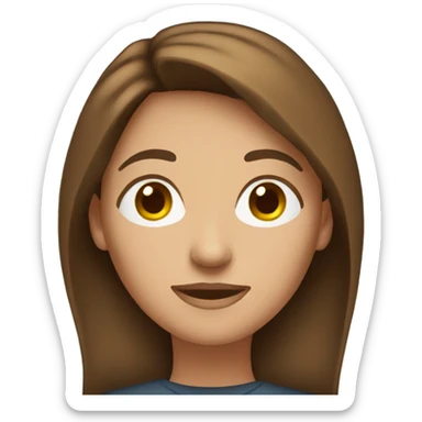 Woman with brown hair in laptop  sticker