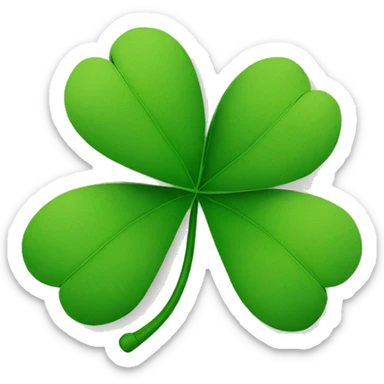 four-leaf clover with a smile, pencil and a sheet of paper sticker