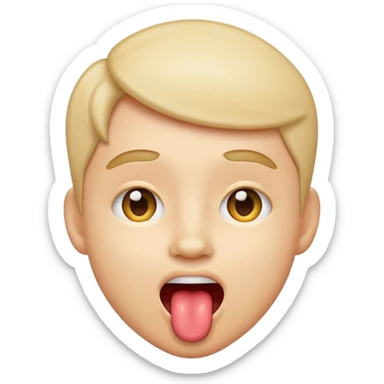 Emoji sticking tongue out and shaking head  sticker