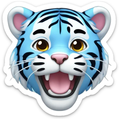 kawaii blue tiger sticker
