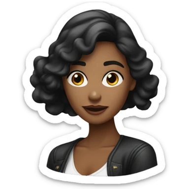 mulher morena com cbelo preto longo até a bunda sticker