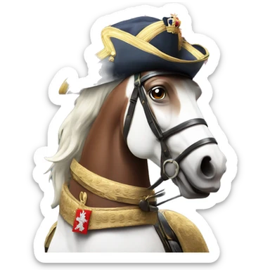 King George the III wearing an british army uniform mounted atop a horse   sticker