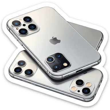iPhone 15 Pro with its distinctive triple camera setup and titanium frame sticker