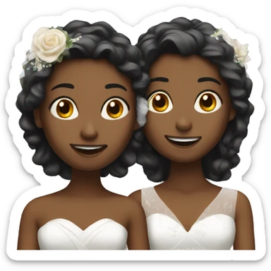 two girls married sticker
