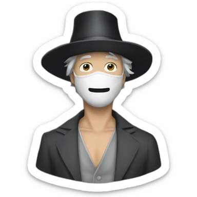 satoshi nakamoto dress like a magician with a v a for vendeta mask sticker