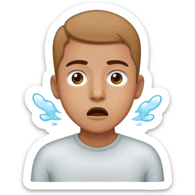 Face holding their breath sticker