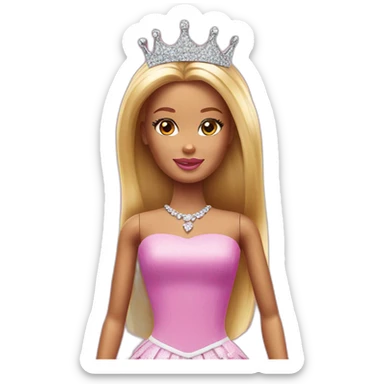 Barbie with crown  sticker