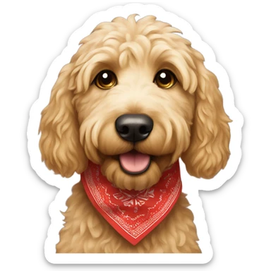 Golden doodle with bandana sticker