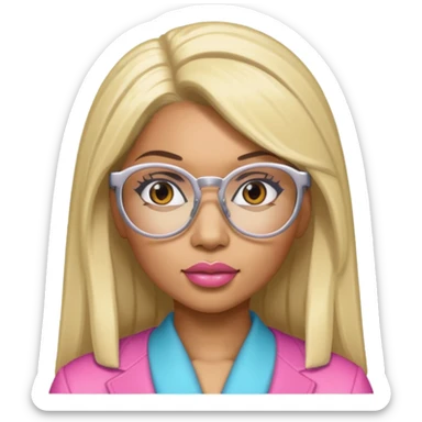 Rapper Nicki Minaj wear glasses sticker