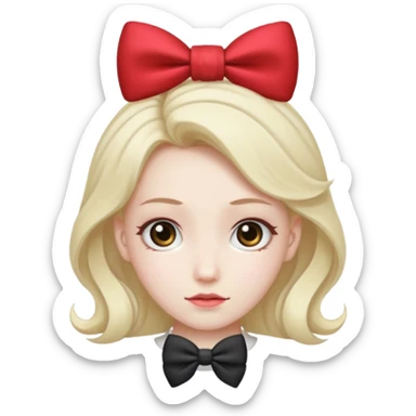 Muzan from demon slayer whit a bow in hair sticker