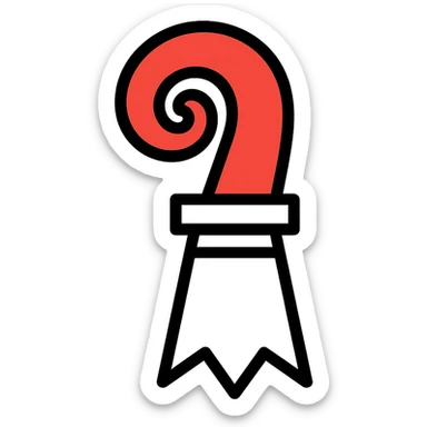 Swiss canton Basel-Stadt flag, black crozier, white field, modern flat icon, no text sticker