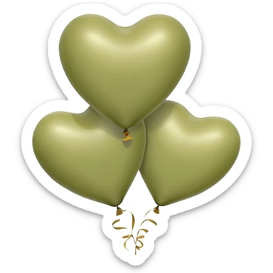 Balloons of pale olive in the shape of hearts sticker
