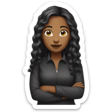 Mujer pelo negro y largo  sticker