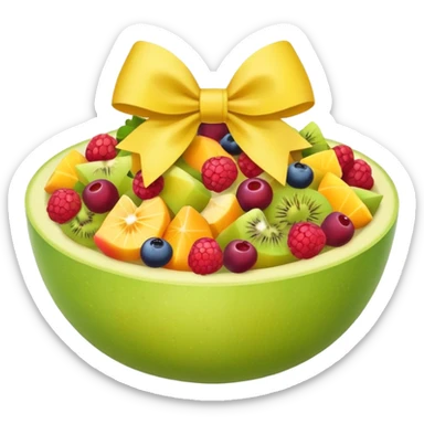 fruit salad yellow bow sticker