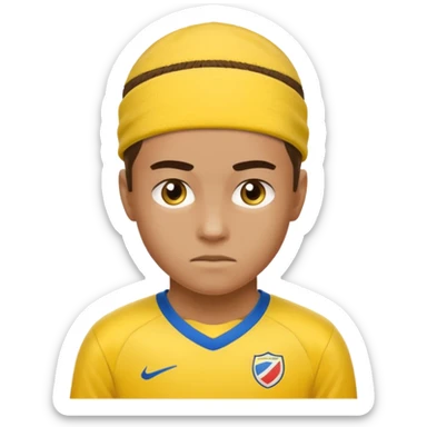 soccer winger with sweatband, yellow color. sticker