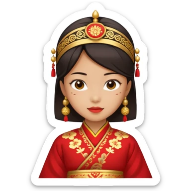 chica aseatica con con colores i cosas tipicas de asia sticker