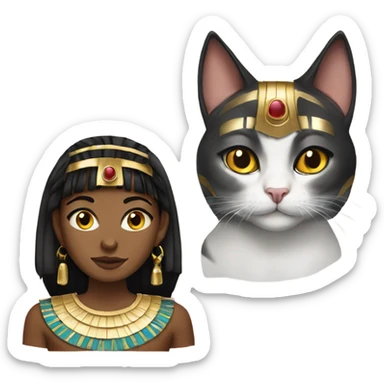 Cleopatra with cat ears sticker