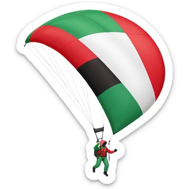 a palestinian flag with a paraglider sticker